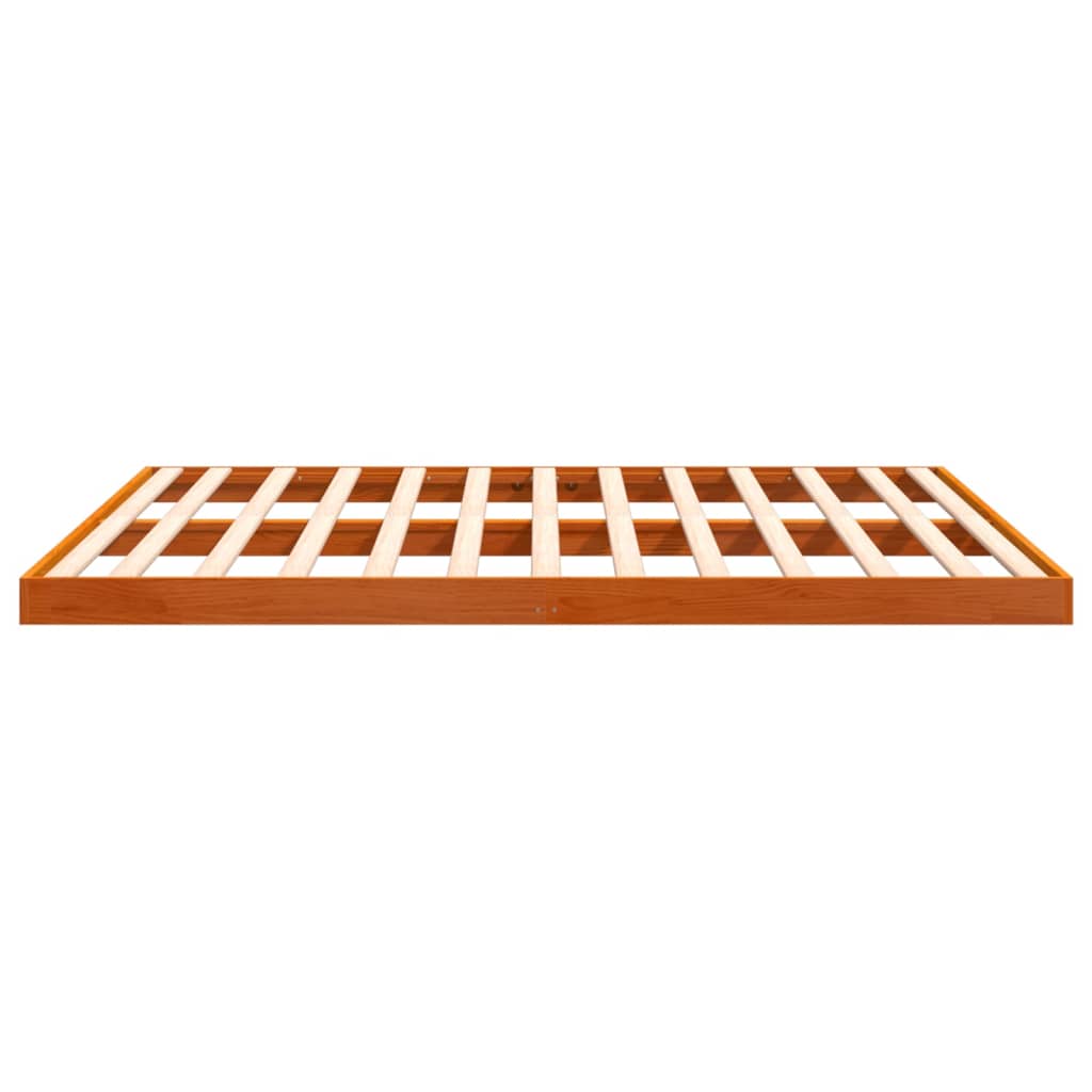 Sengeramme brun 200x200 cm heltre furu