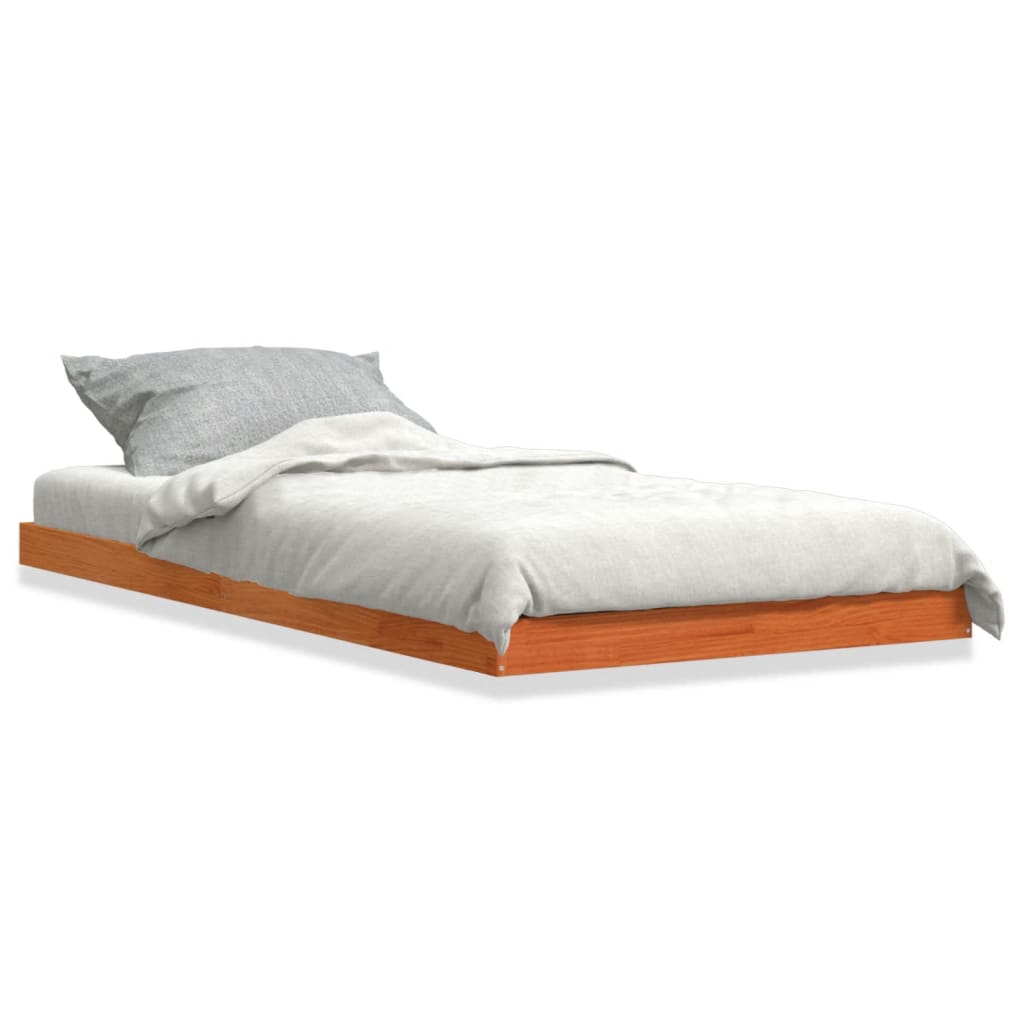 Sengeramme brun 100x200 cm heltre furu