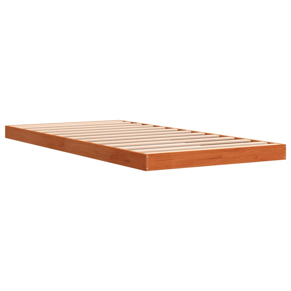 Sengeramme brun 100x200 cm heltre furu