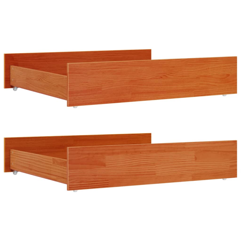 Sengeskuffer 2 stk voksbrun heltre furu
