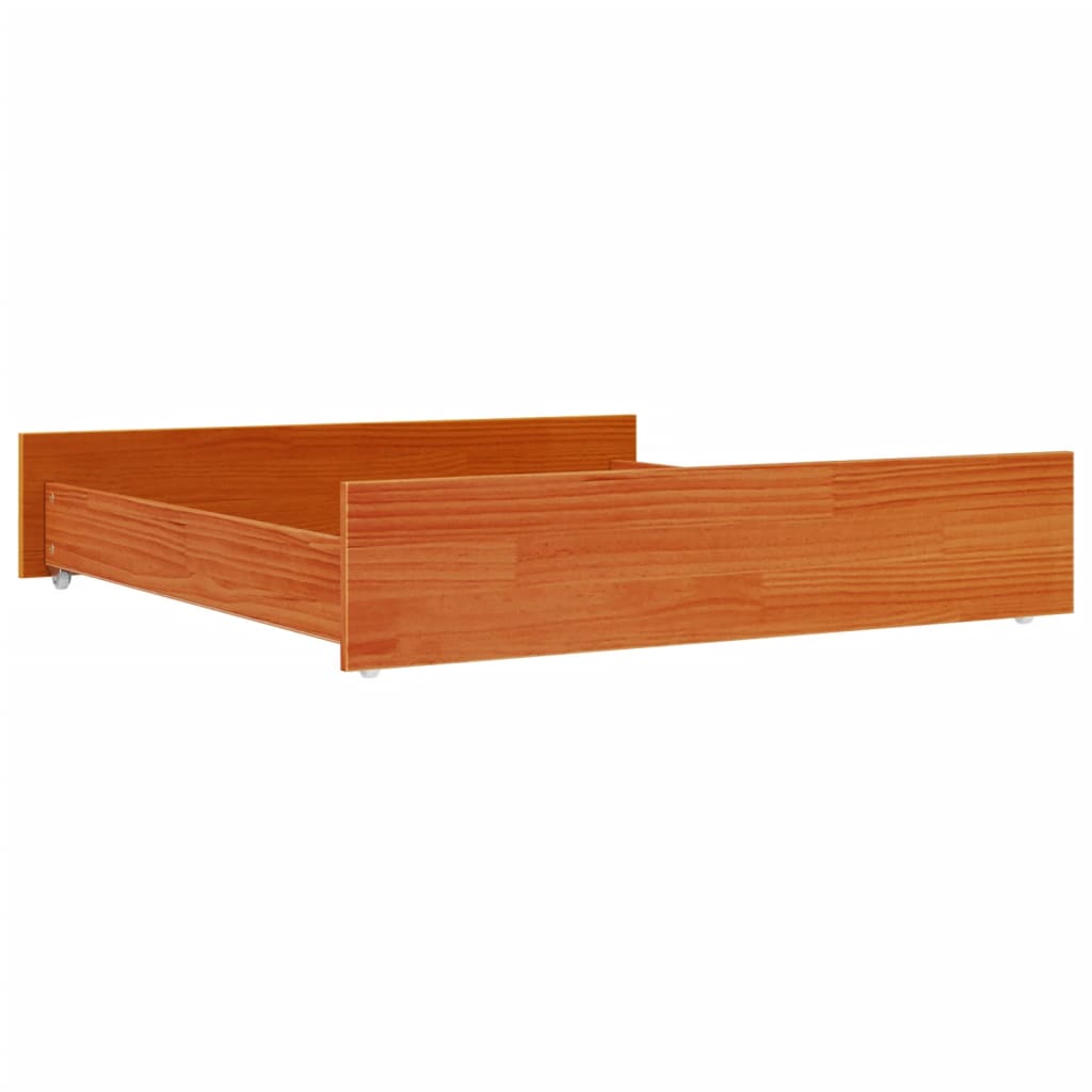 Sengeskuffer 2 stk voksbrun heltre furu