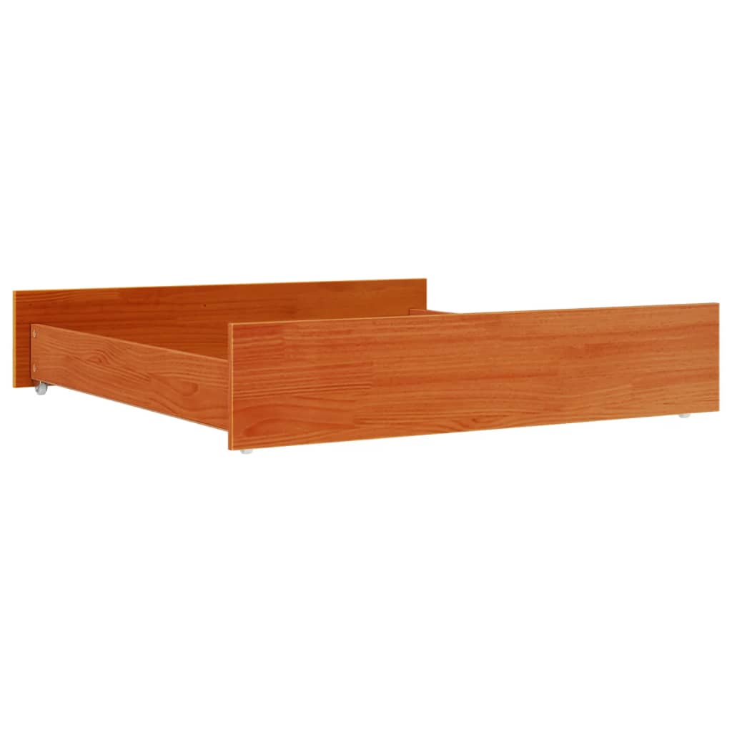 Sengeskuffer 2 stk voksbrun heltre furu