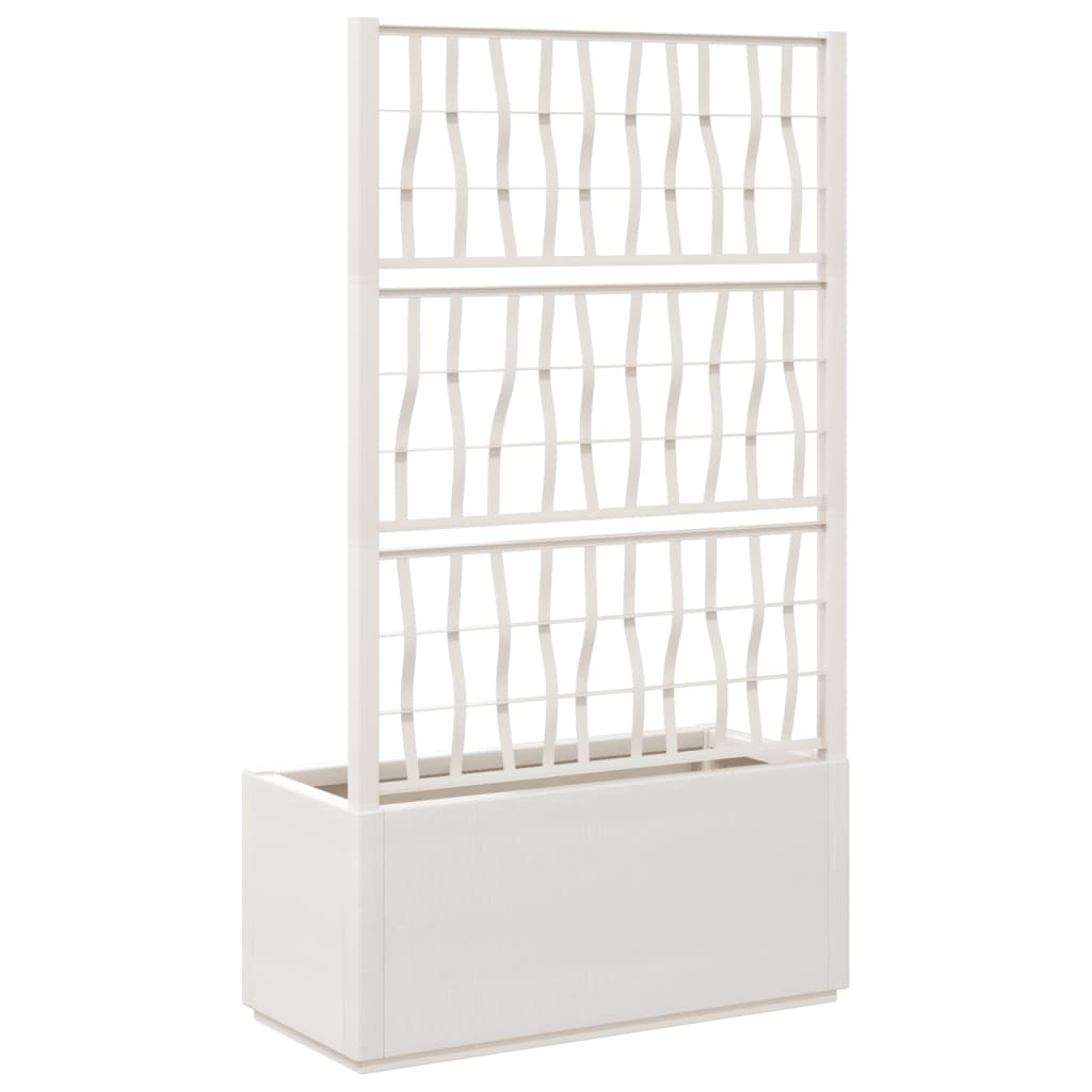 Plantekasse med espalier hvit 80x36x140 cm PP