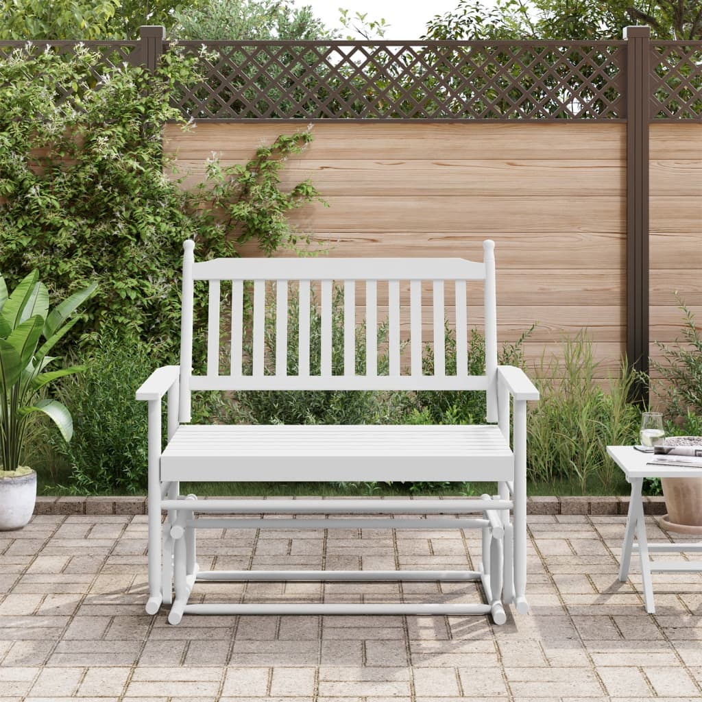 Gyngebenk hvit 118x70x104,5 cm heltre poppel
