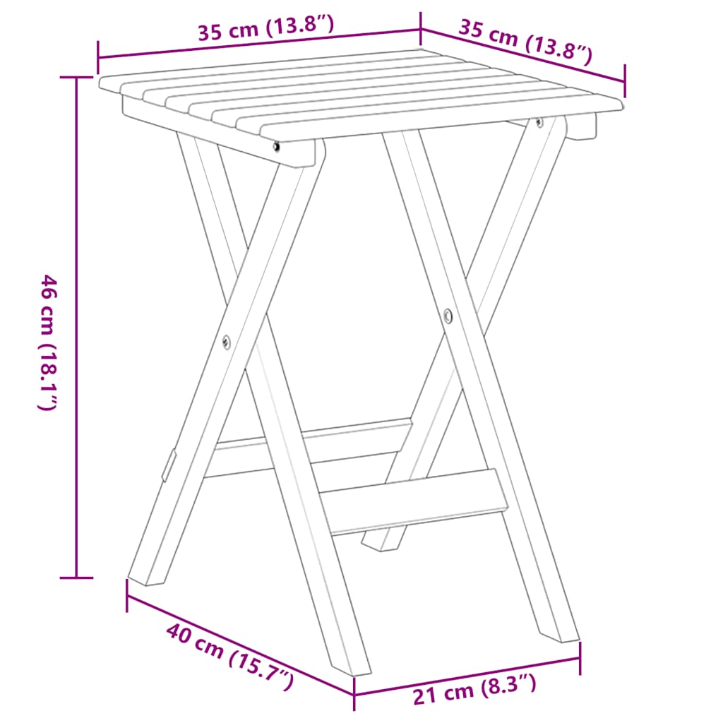 Sammenleggbart sidebord brun heltre poppeltre