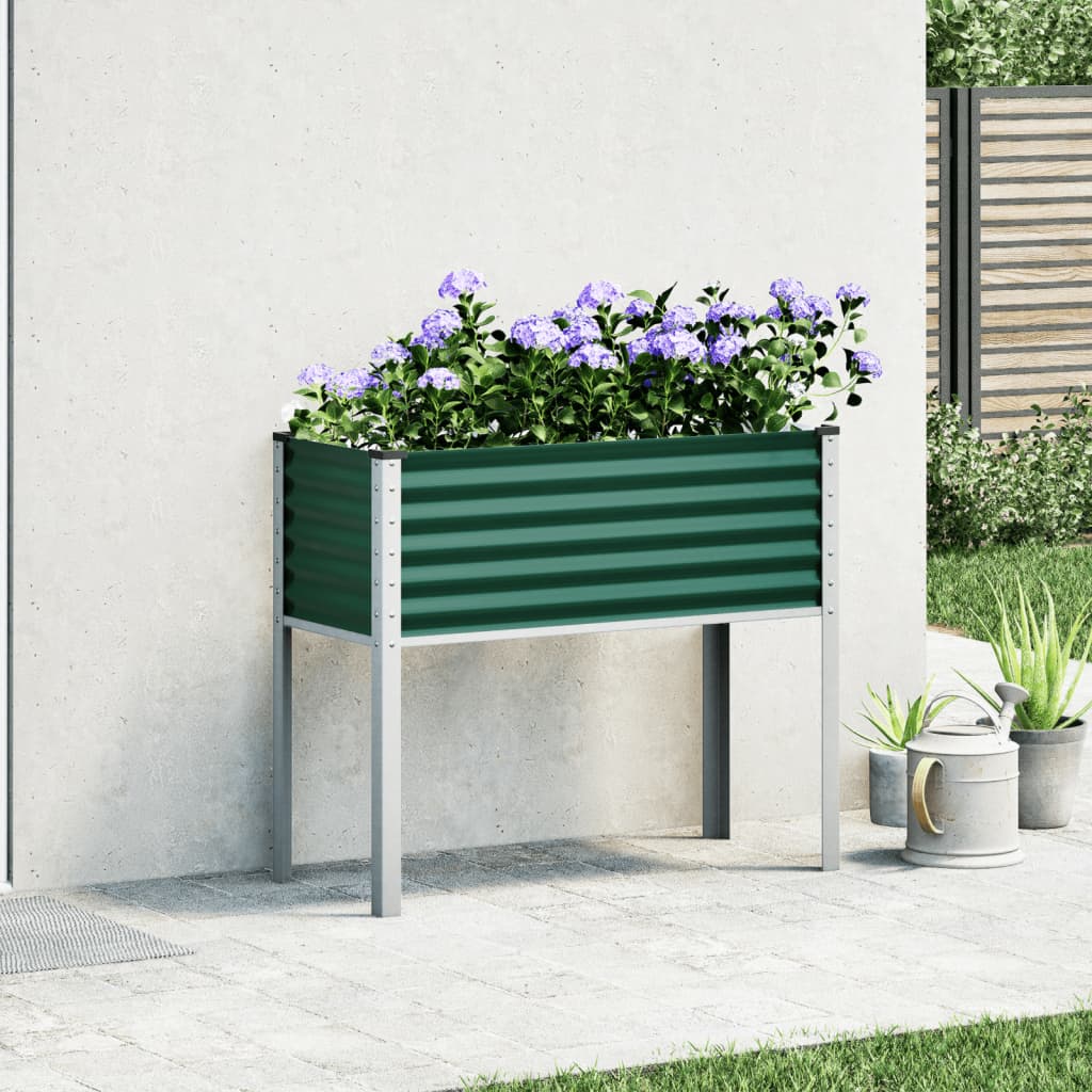 Hagepotte grønn 100x45x90 cm stål