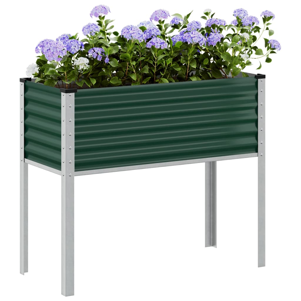 Hagepotte grønn 100x45x90 cm stål