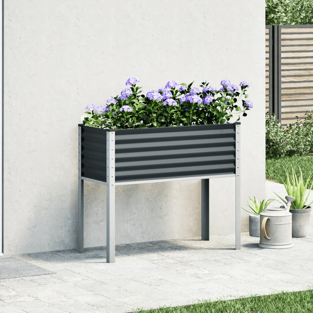 Hagepotte antrasitt 100x45x90 cm stål