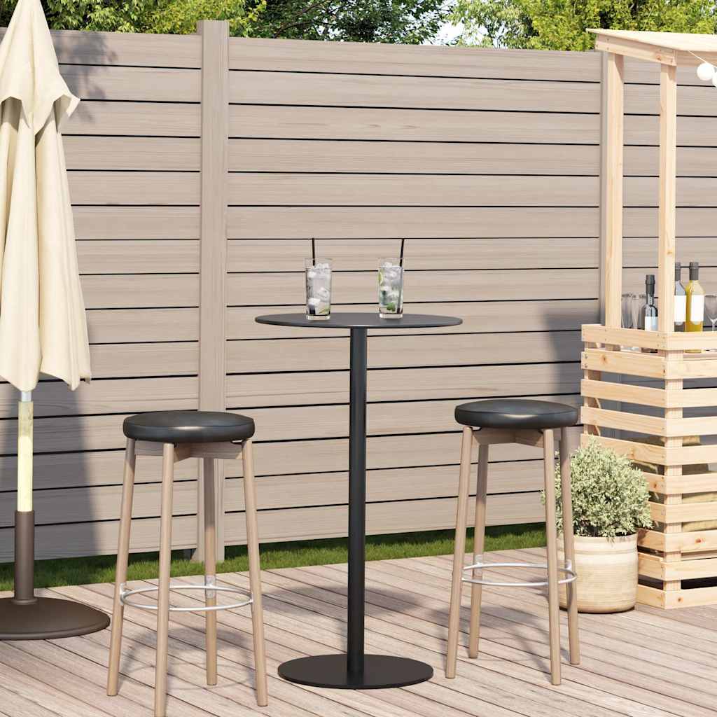 Hagebord rundt svart Ø60x105 cm stål vidaXL