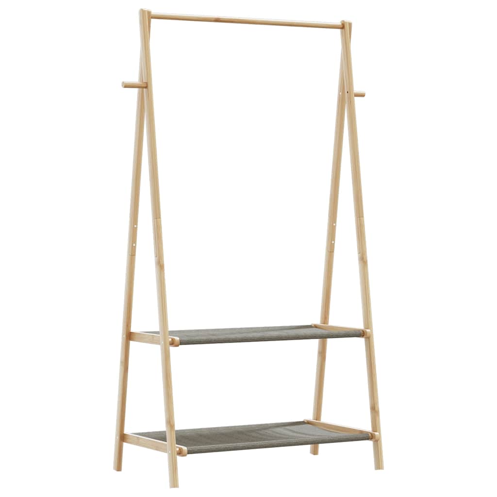 Klesstativ med hyller 96x45,5x150,5 cm bambus