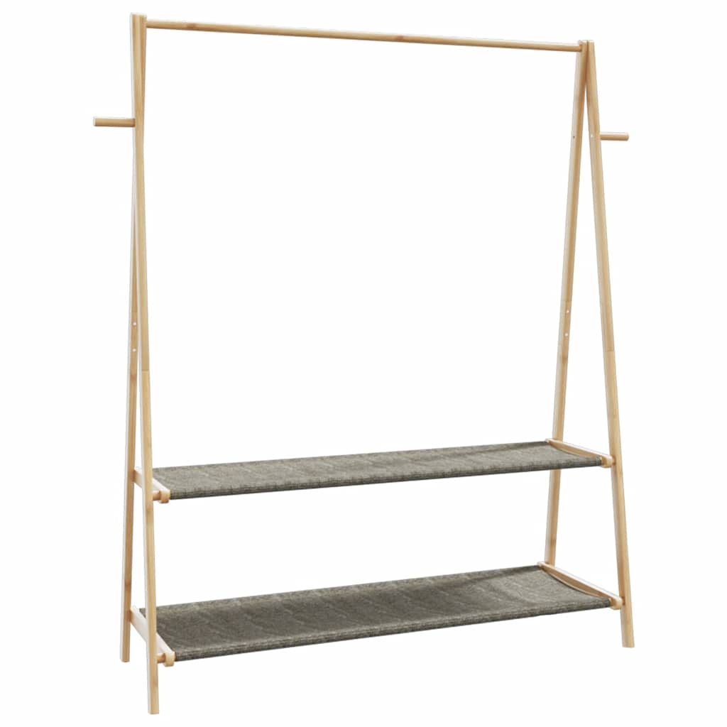 Klesstativ med hyller 132x45,5x150,5 cm bambus