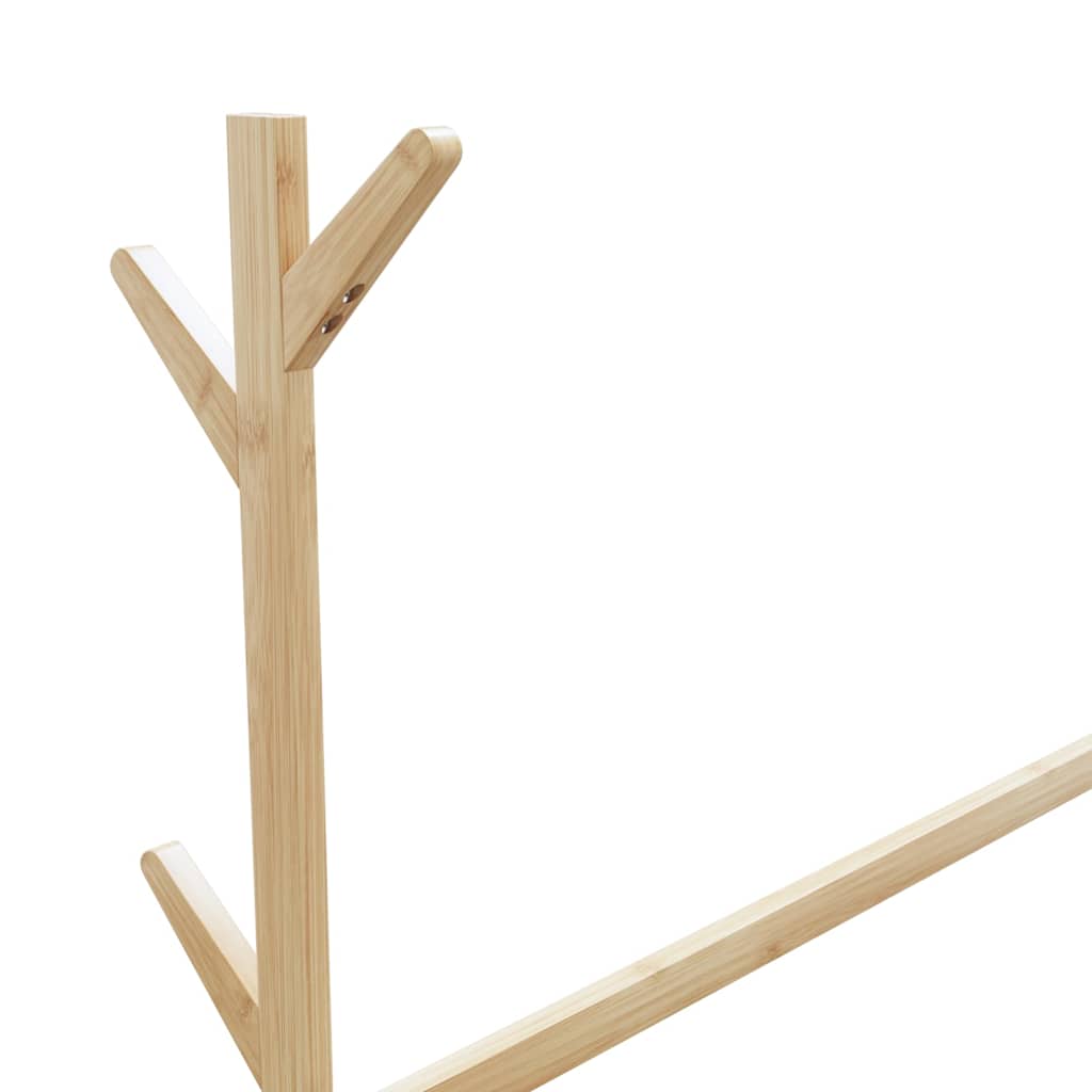 Klesstativ med kroker og hjul 100x35x157 cm bambus