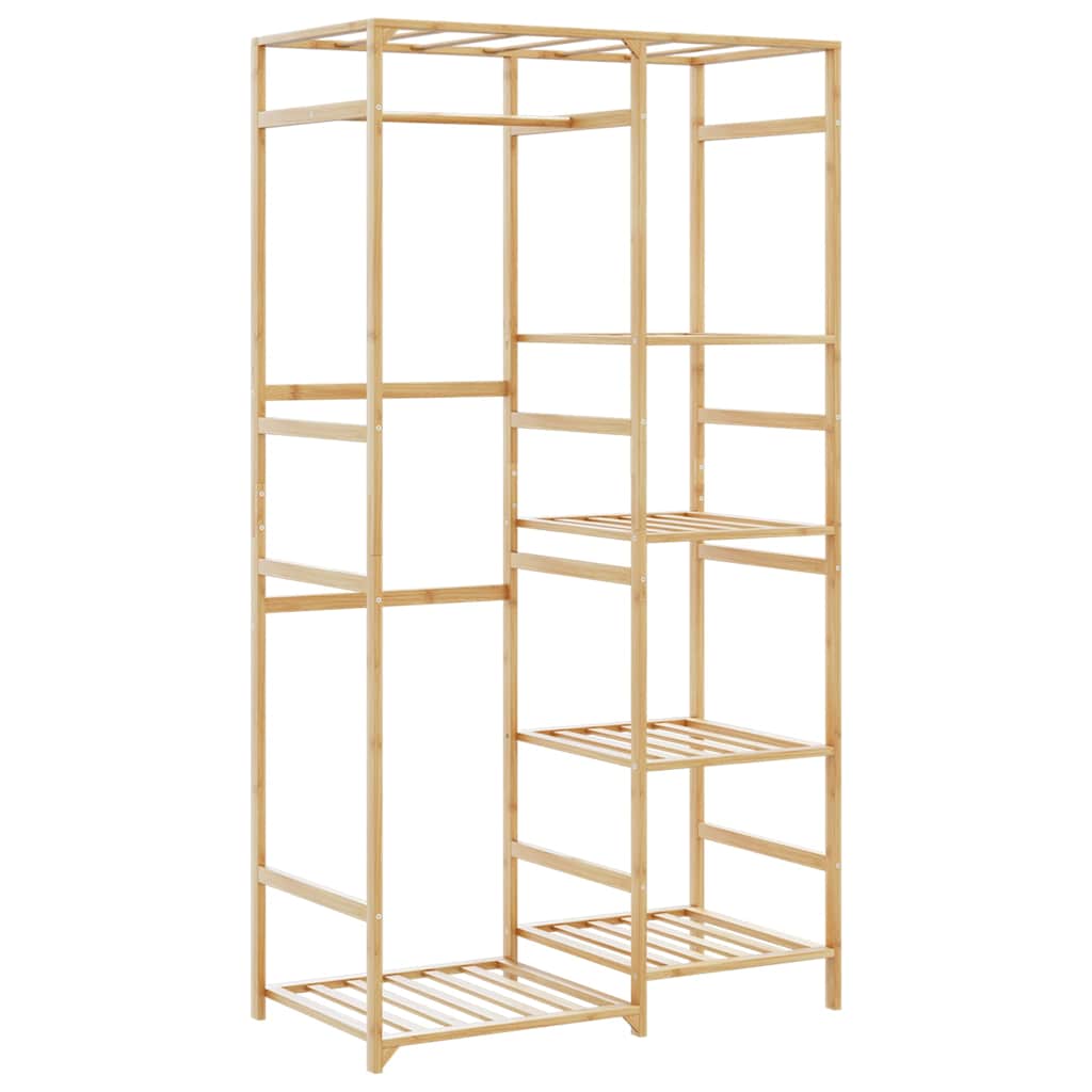 Klesstativ med hyller 100x50x184,5 cm bambus