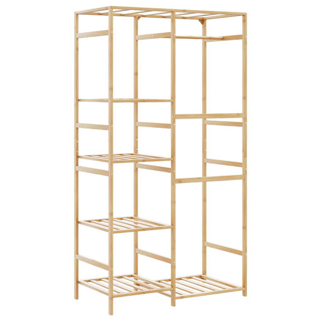 Klesstativ med hyller 100x50x184,5 cm bambus