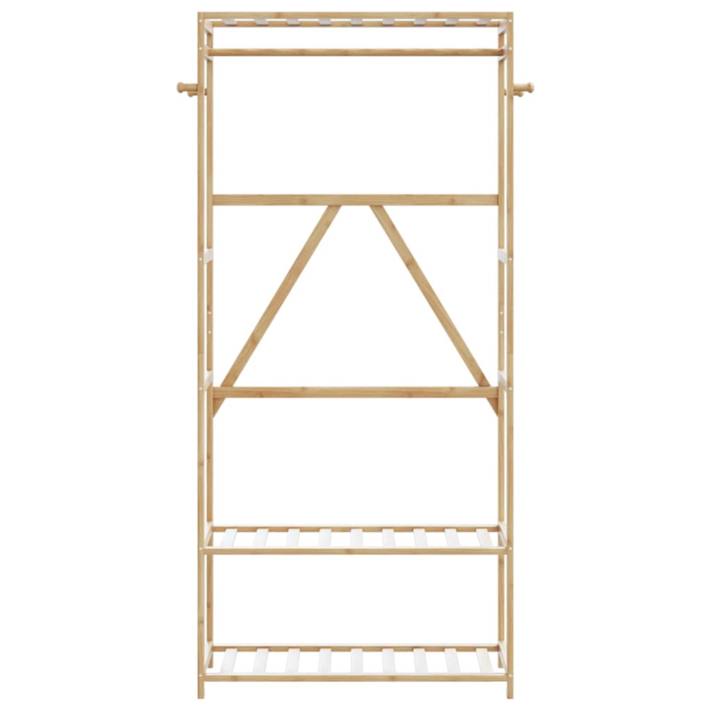 Klesstativ med hyller 80x40x175 cm bambus