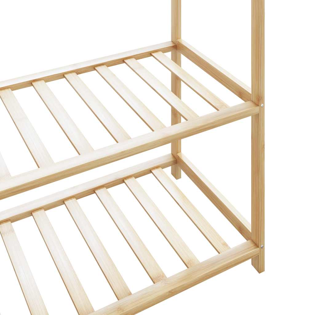 Klesstativ med hyller 110x40x175 cm bambus