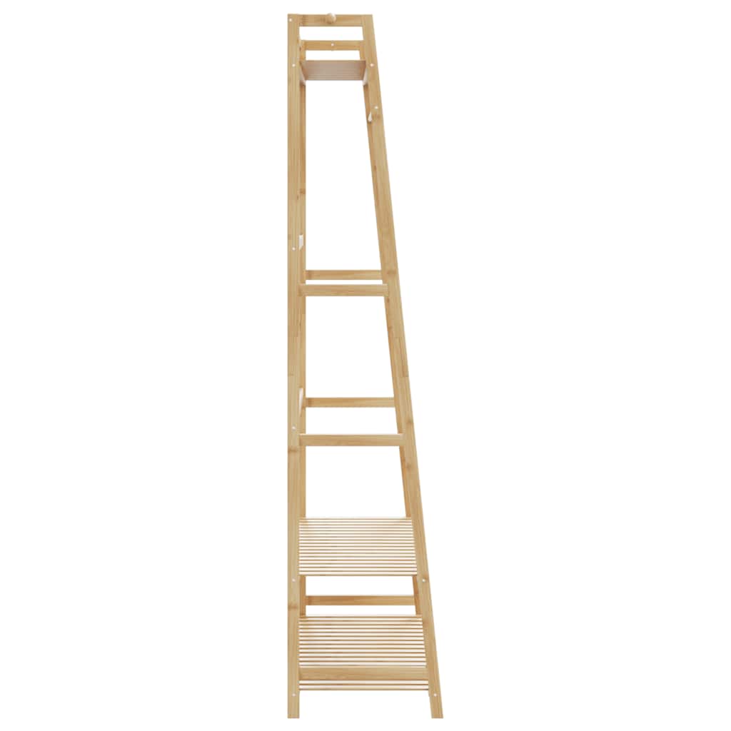 Klesstativ med hyller 110x40x180 cm bambus