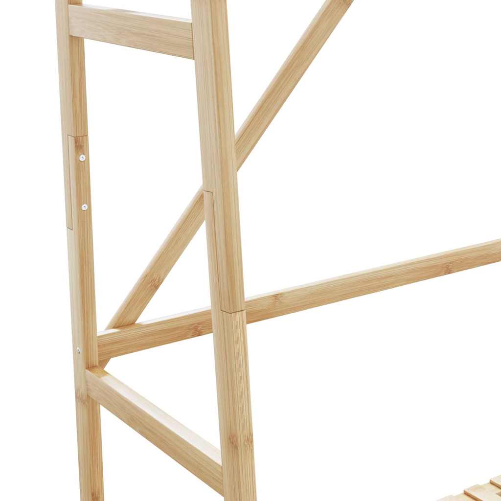 Klesstativ med hyller 110x40x180 cm bambus
