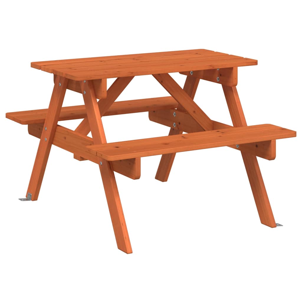 Piknikbord for 4 barn med parasollhull heltre gran vidaXL