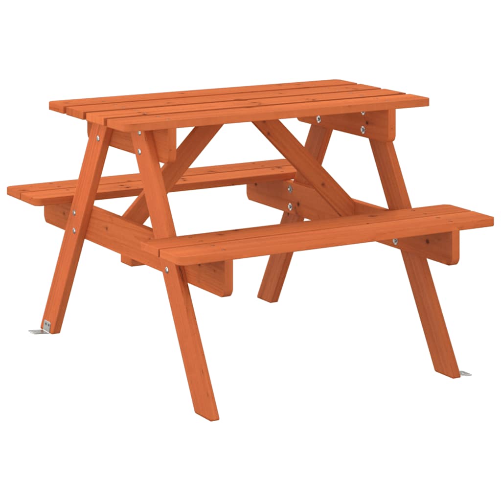 Piknikbord for 4 barn med parasollhull heltre gran vidaXL