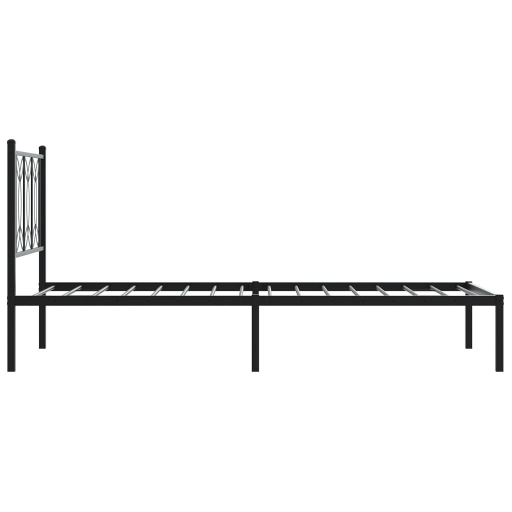 Sengeramme i metall med hodegavl svart 90x190 cm
