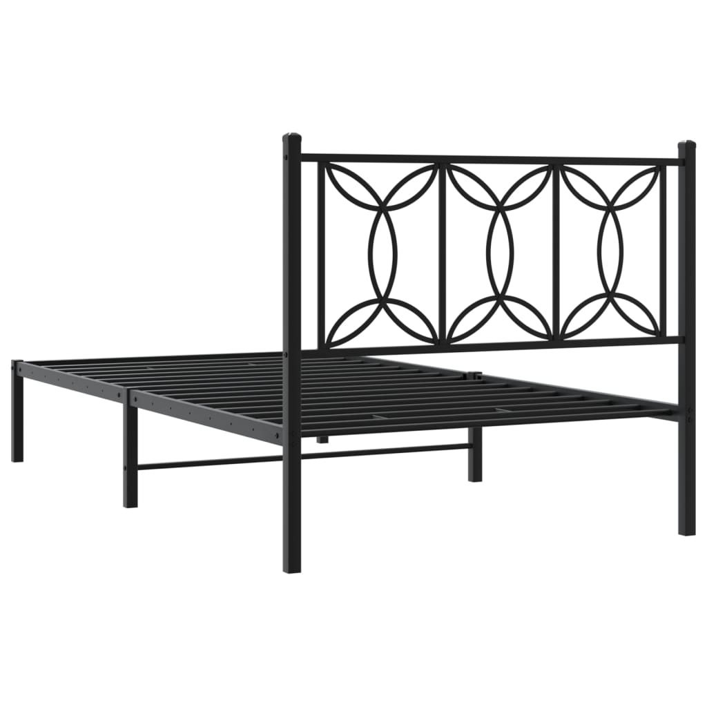 Sengeramme i metall med hodegavl svart 100x190 cm vidaXL