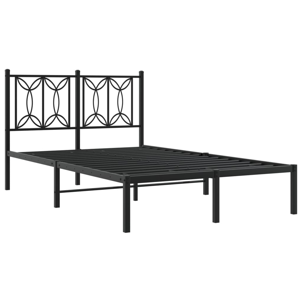 Sengeramme i metall med hodegavl svart 120x190 cm
