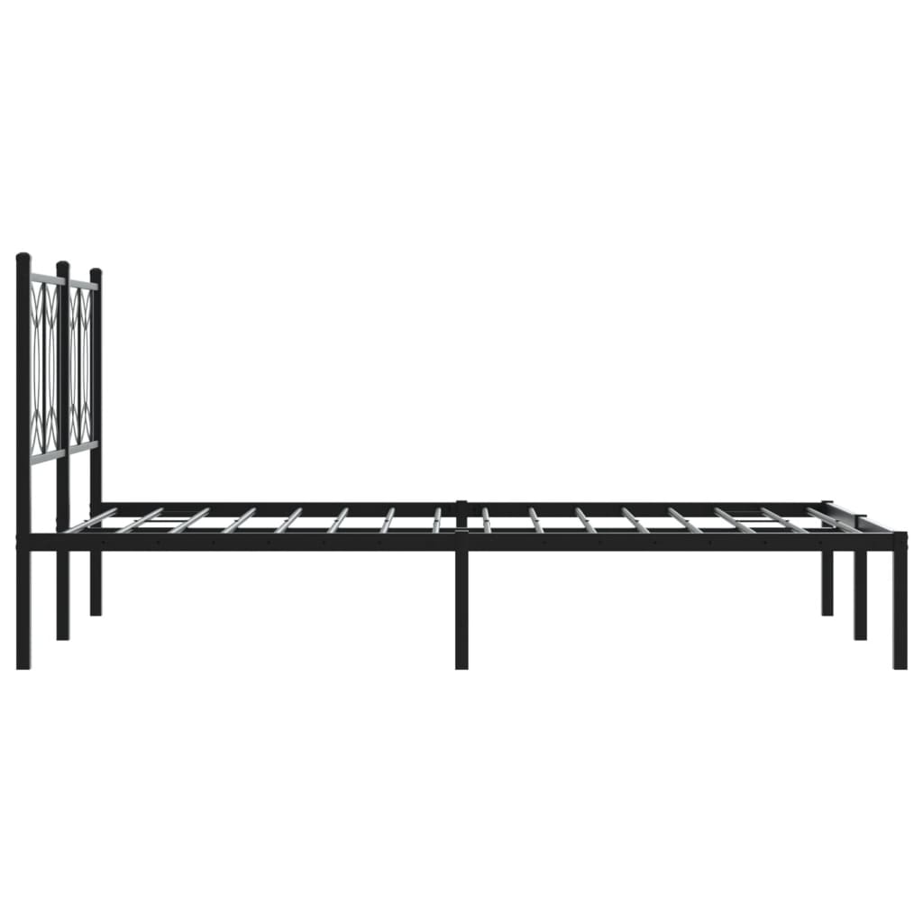 Sengeramme i metall med hodegavl svart 120x190 cm