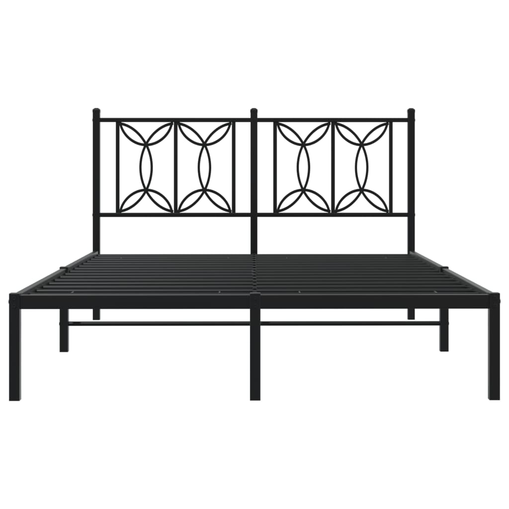 Sengeramme i metall med hodegavl svart 135x190 cm