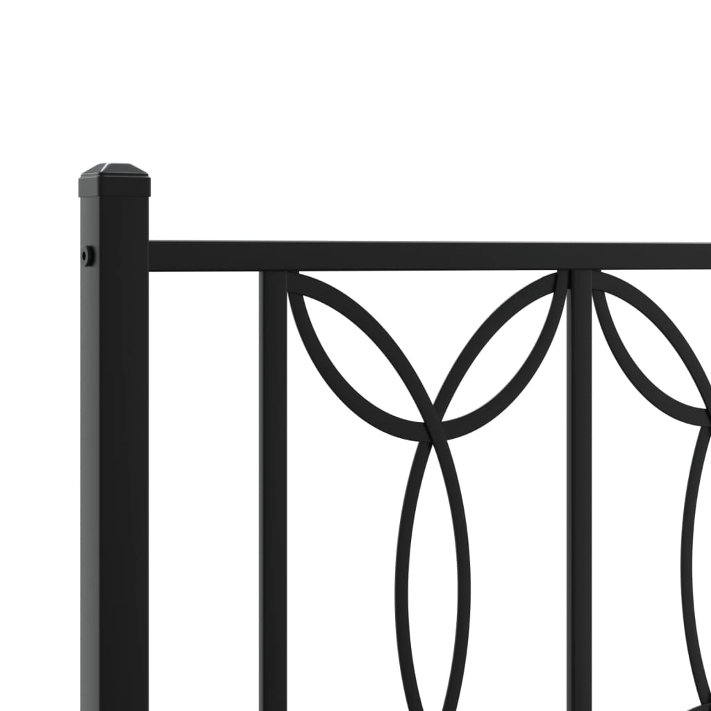 Sengeramme i metall med hodegavl svart 135x190 cm