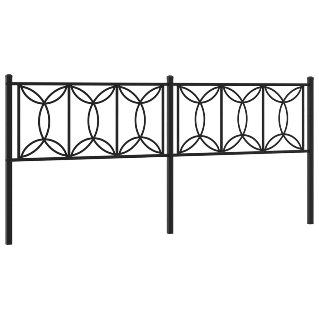 Utskiftbar sengegavl i metall svart 200 cm
