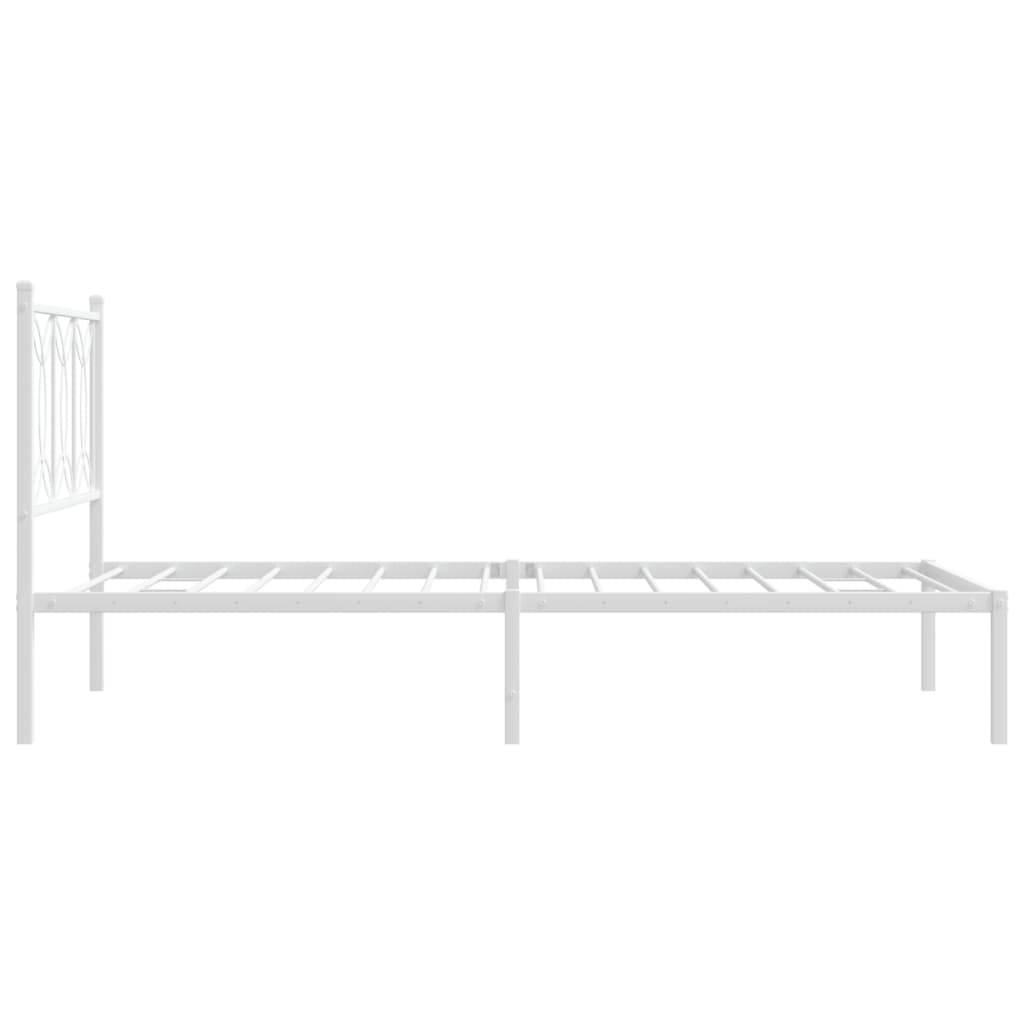 Sengeramme i metall med hodegavl hvit 100x190 cm vidaXL