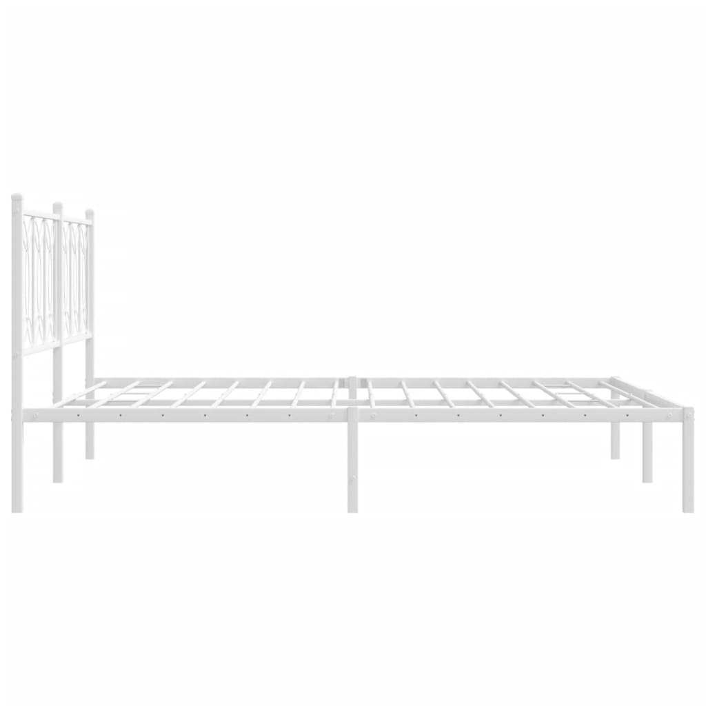 Sengeramme i metall med sengegavl hvit 160x200 cm