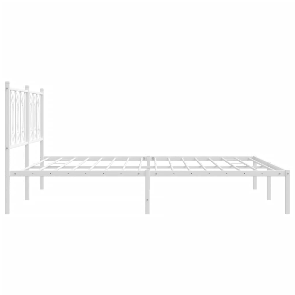 Sengeramme i metall med sengegavl hvit 180x200 cm