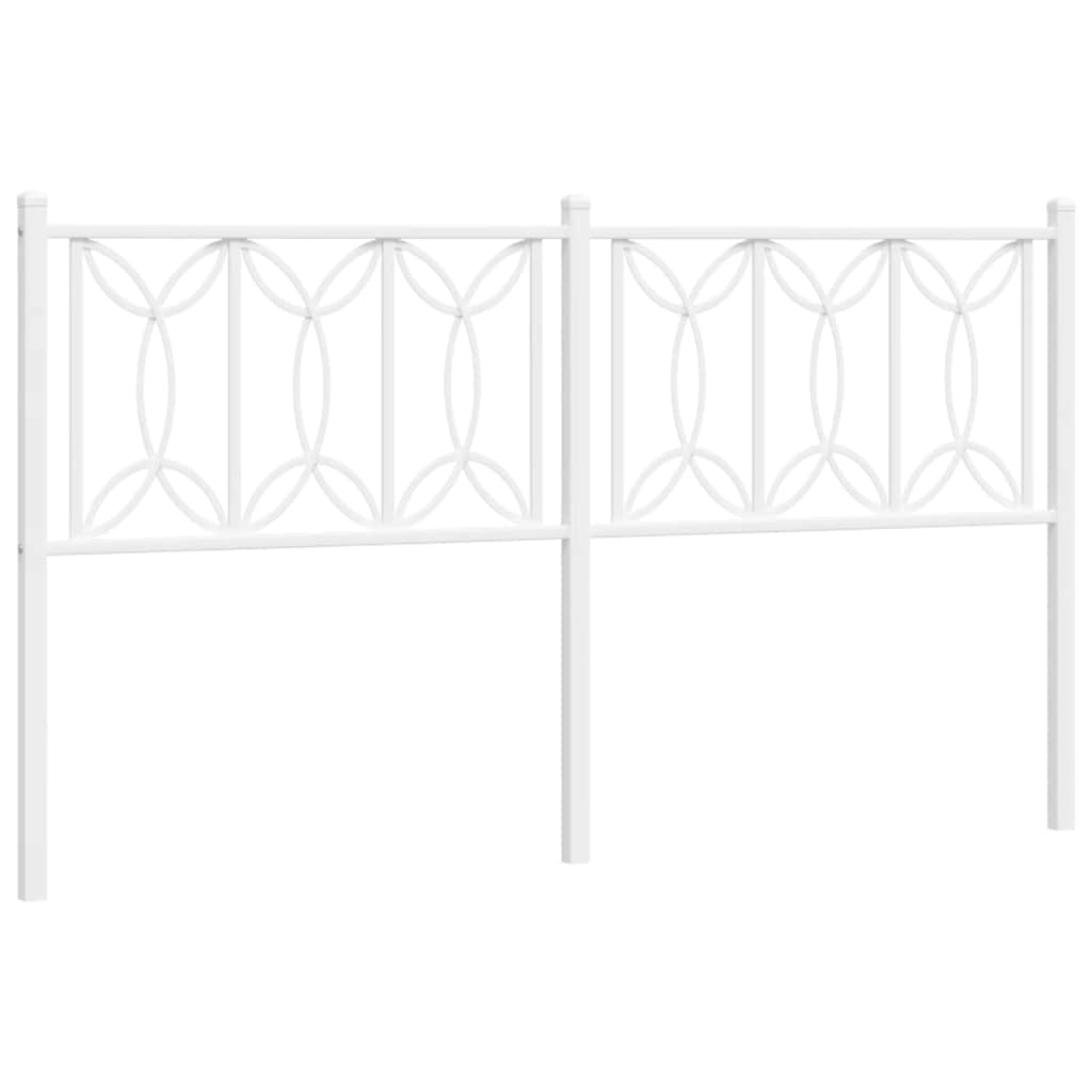 Utskiftbar sengegavl i metall hvit 160 cm vidaXL