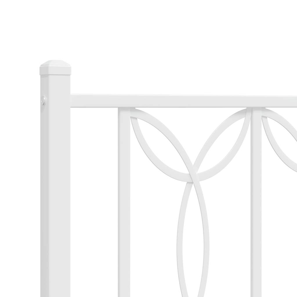 Utskiftbar sengegavl i metall hvit 160 cm vidaXL