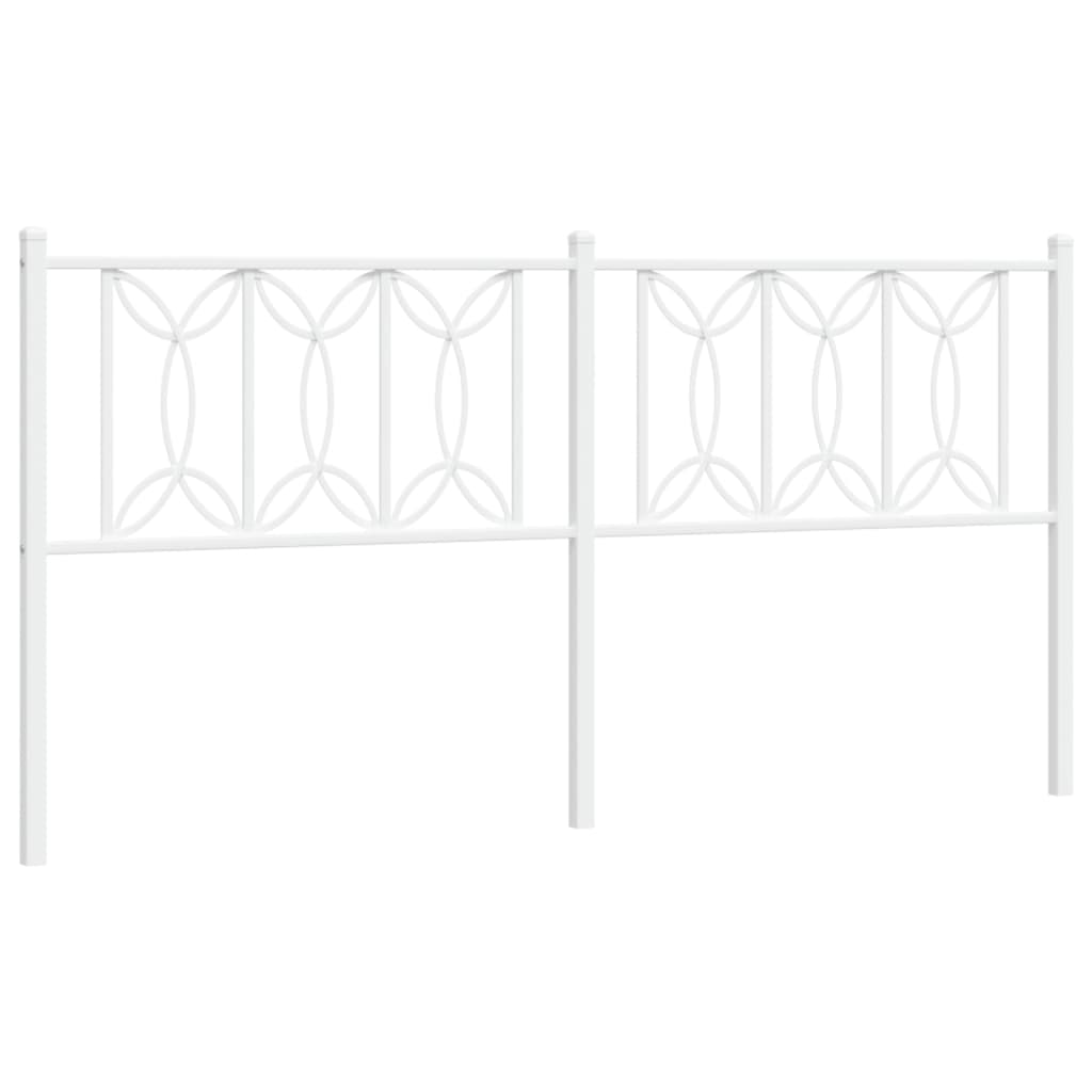 Utskiftbar sengegavl i metall hvit 180 cm