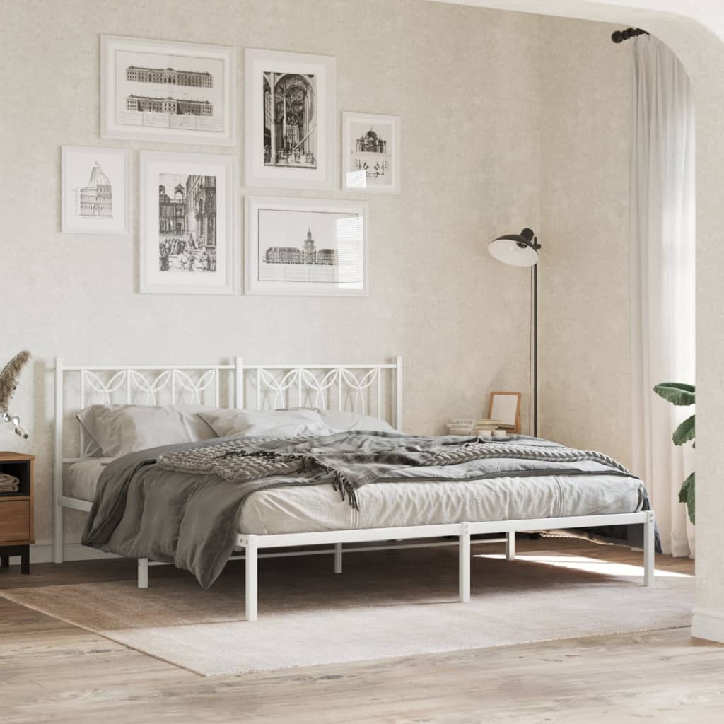 Utskiftbar sengegavl i metall hvit 180 cm