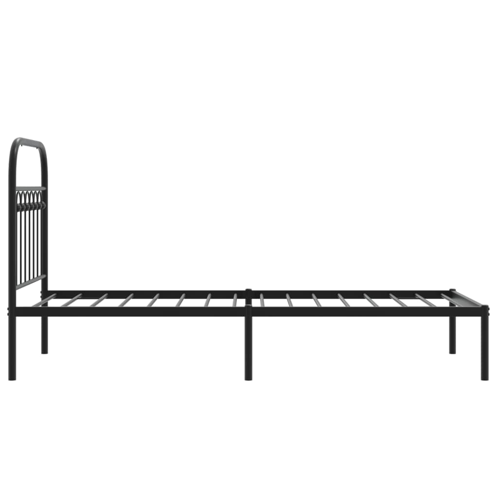 Sengeramme i metall med hodegavl svart 75x190 cm