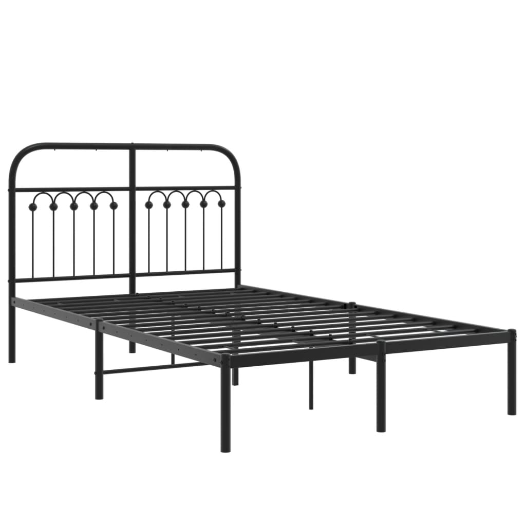 Sengeramme i metall med hodegavl svart 120x190 cm