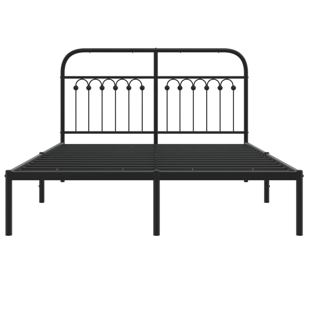 Sengeramme i metall med hodegavl svart 135x190 cm