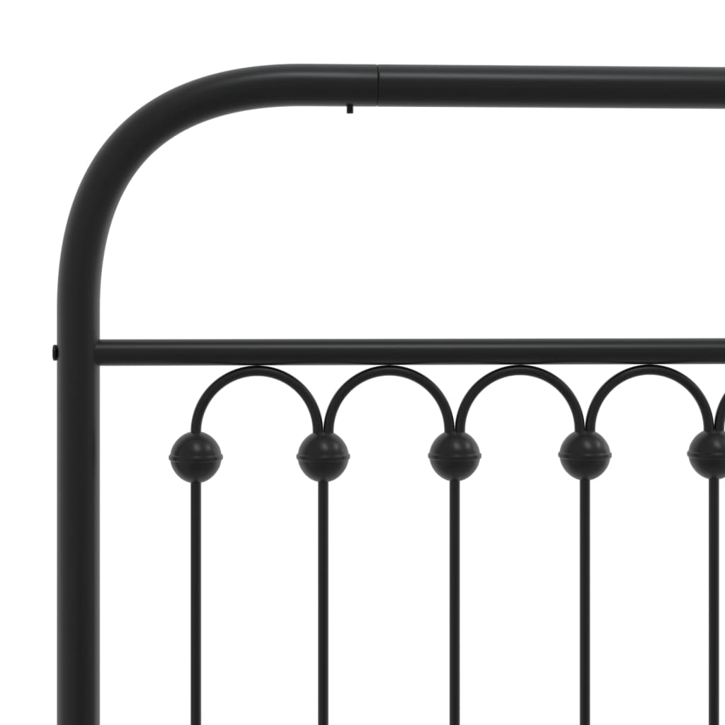 Sengeramme i metall med hodegavl svart 135x190 cm