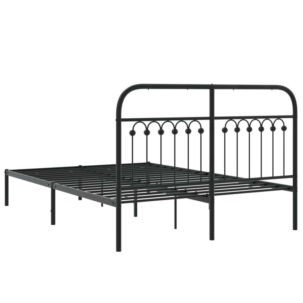 Sengeramme i metall med hodegavl svart 140x190 cm