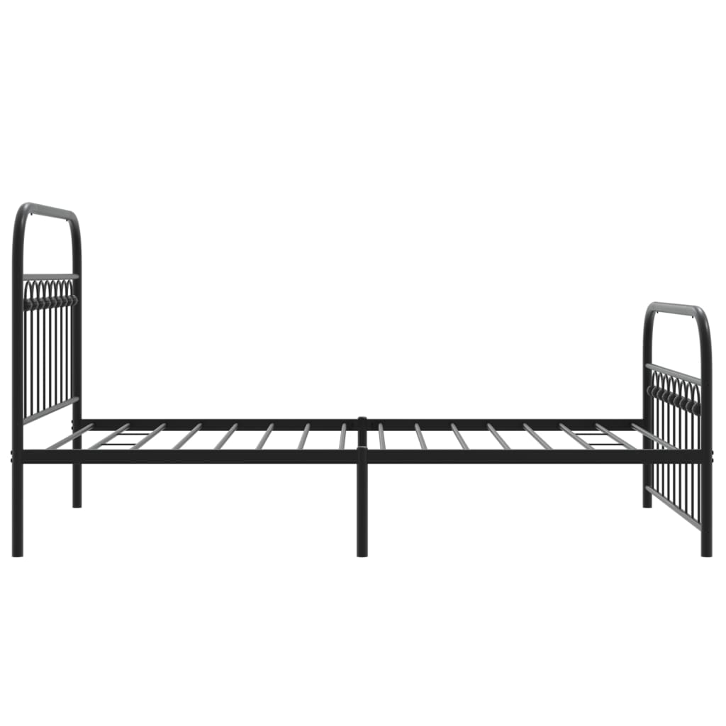Sengeramme i metall med hode- og fotgavl svart 100x200 cm
