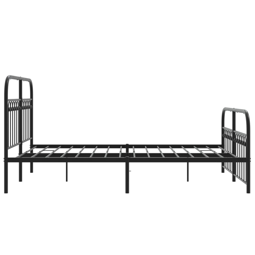 Sengeramme i metall med hode- og fotgavl svart 140x190 cm