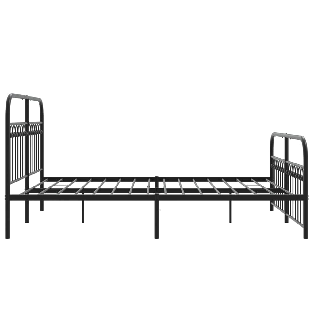 Sengeramme i metall med hode- og fotgavl svart 150x200 cm