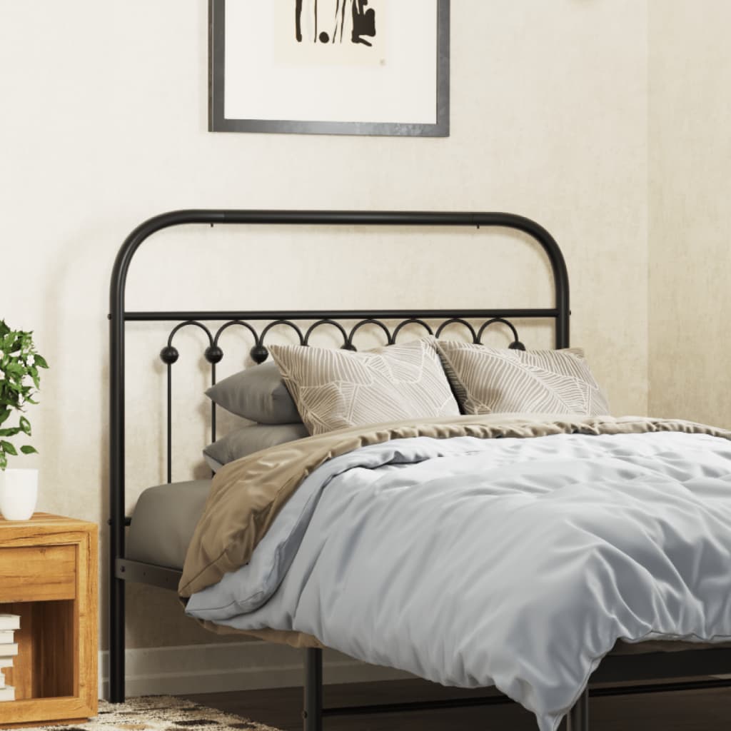 Utskiftbar sengegavl i metall svart 100 cm