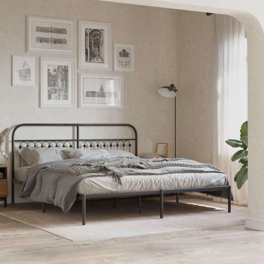 Utskiftbar sengegavl i metall svart 180 cm
