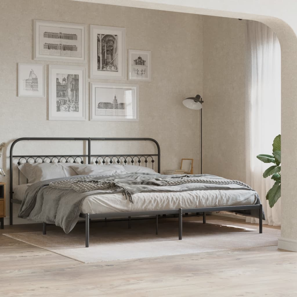 Utskiftbar sengegavl i metall svart 193 cm
