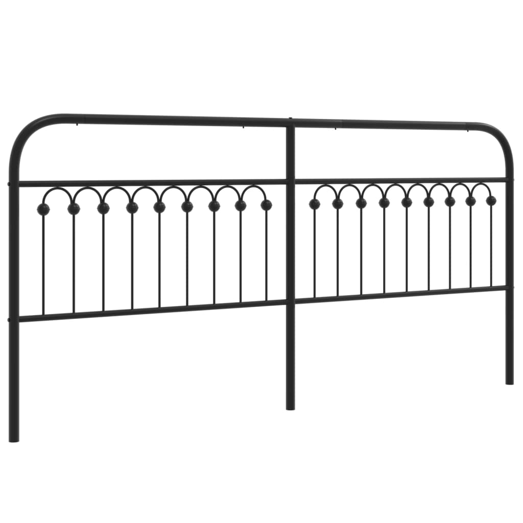Utskiftbar sengegavl i metall svart 200 cm